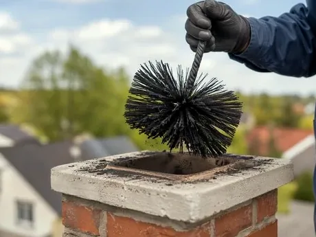 Brush used to clear a flue in Apex