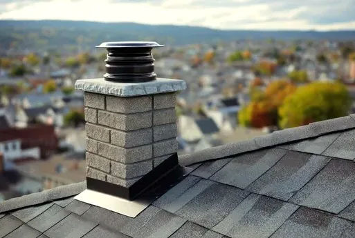 Stone veneer chimney in Morrisville